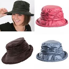 Ladies Rouched Wax Waterproof Country Rain Hat in 4 Colours & 2 Sizes