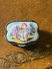 Antique Bilston Enamel Box As Found 