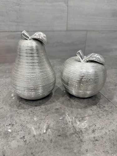 Silver decorative apple pear - decorative,