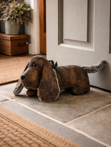 Dog door stop - dog, basset
