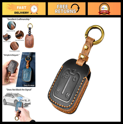 Leather key fob cover case - leather,
