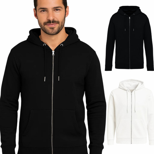New mens plain fleece zip - new,