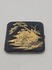 Antique Komai Period, 24ct Gold Japanese Damascene cigarette case hobby genetics