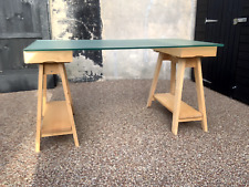 VINTAGE Habitat Glass Top Tressel Table