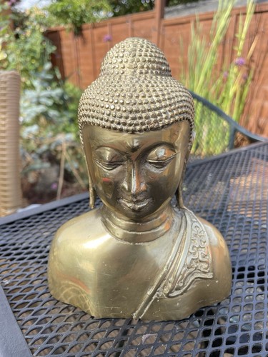 Vintage brass buddha head - vintage,