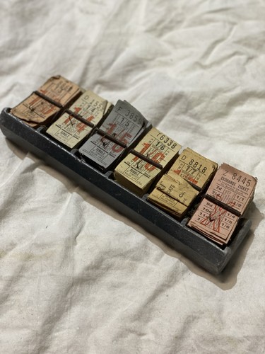 Vintage bus ticket rack - bus,