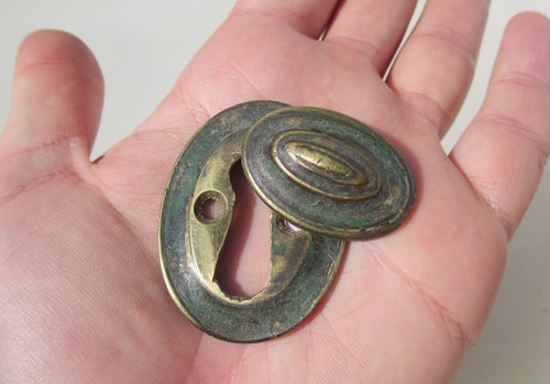 Large victorian brass keyhole - victorian,