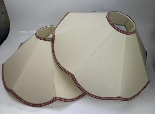 Cream burgundy conical lamp - &,