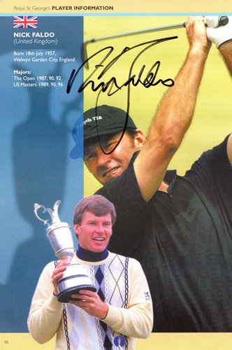 Nick faldo signed photo - photo, 2003