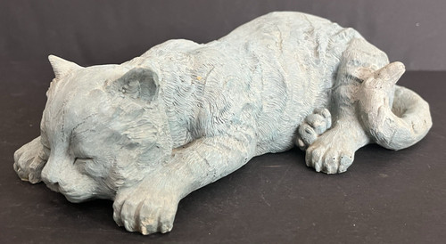 Vintage sleeping gray cat - vintage,