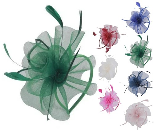 Women mesh net flower - mesh, feather