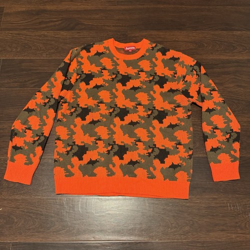 Supreme orange camo - camo, knit