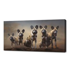 African Wild Dogs Family Canvas Print Art | Gift For Dogs Lover | Wall Hanging