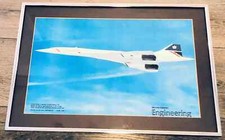 British Airways Concorde Vintage Chrome Metal Framed Print 39 x 34 cm's