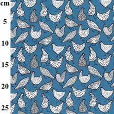 Cotton Fabric - Chickens Hens