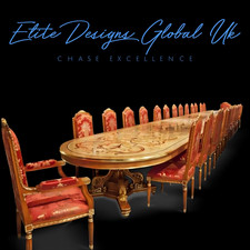 30ft Elite Exclusive Bespoke Louis Palace style marquetry Grand dining tables