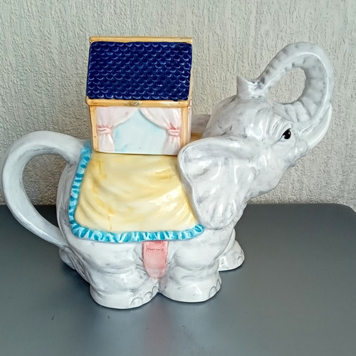 Ceramic elephant teapot lid - &,