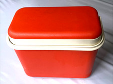 Vintage Cool Box 1970's Orange & White - Camping Festival Picnic etc