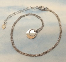 DYADEMA Italian 925 Sterling Silver Modernist Style Circle Pendant Necklace