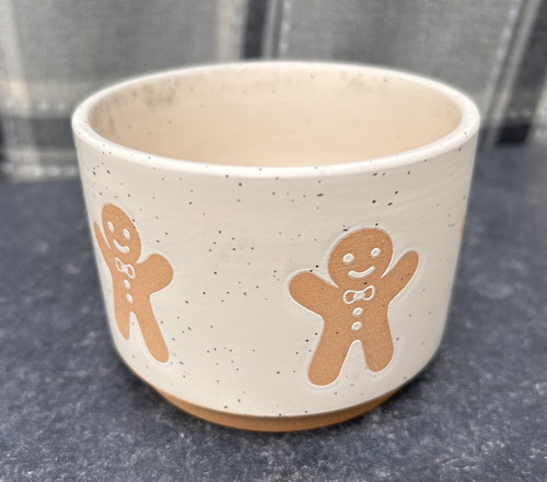 Gingerbread man pottery candle - man,