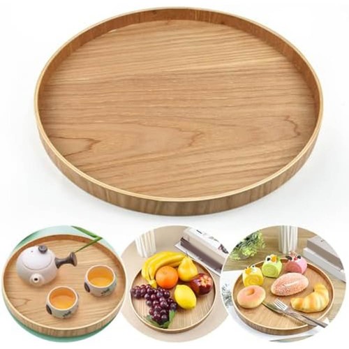 Functional round wooden tray - functional,