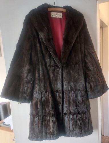 Real brown mink - brown, coat