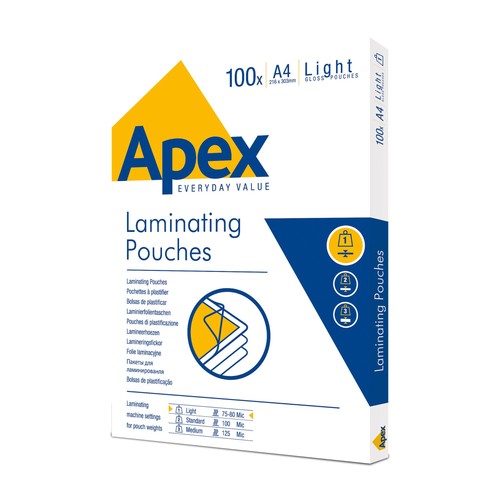 Apex laminating pouches - apex,