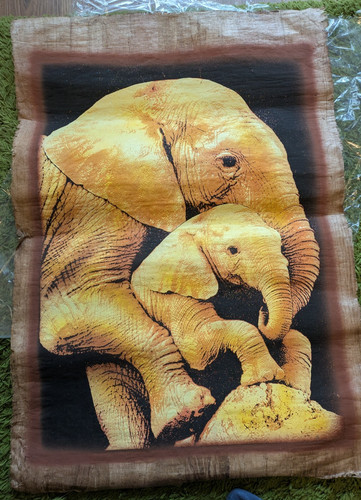 Painting elephant and baby - elephant,