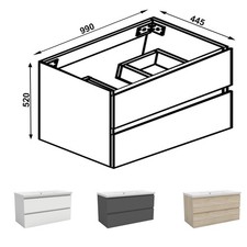 Bathroom Vanity Unit with Sink Basin Drawers Wall Mounted Storage Cabinet