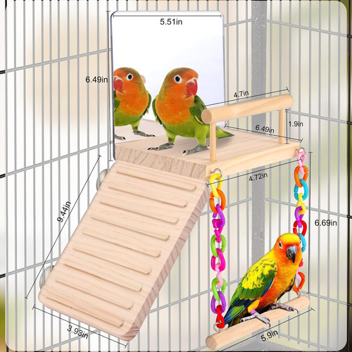 Wooden bird perch play stand - wooden,