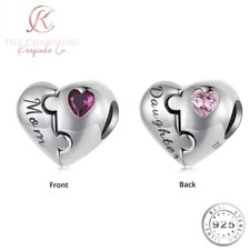 Mom & Daughter Heart Charm