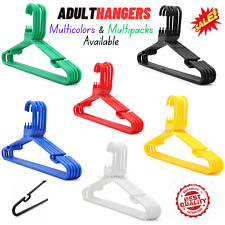 Strong Heavy Duty Plastic Adult Coat Hangers with Trouser Bar - 42cm