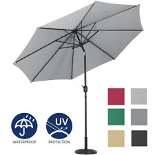 XL 3M Round Parasol Umbrella Outdoor Garden Patio Table Parasols Tilt Crank/Base