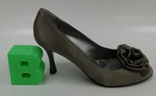 LISA KAY Ladies UK 7 Bronze Heel Corsage Trim Shoes & Matching Small Bag Party 