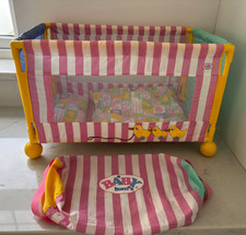  Baby Born Zapf Creation Travel Cot Bed with quilt and pillow