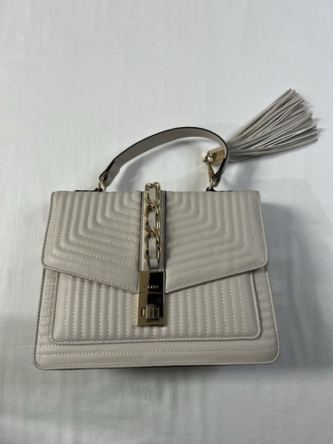 Aldo beige satchel handbag - beige, w/