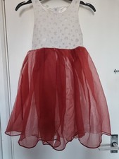 Age 6 Ivory Burgundy Flower Girl Bridesmaid Party Princess Dress