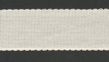 1 Metre Ivory / Cream Aida Band 5cm/2 Inch With a Scalloped Edging