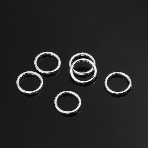 Closed jump rings 9mm silver - 9mm,