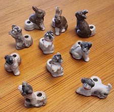 ANTIQUE BISQUE CANDLE HOLDER CAKE DECORATIONS DOGS & RABBITS GERMAN? L☆☆K
