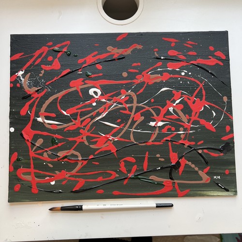Abstract black red original - black,