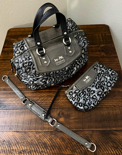 Coach gray black - leopard, print