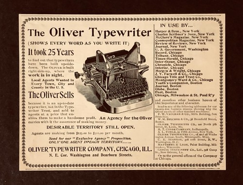1898 oliver typewriter - oliver,