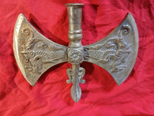 Vintage brass griffon axe - griffon,
