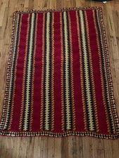 Vtg Hand Crochet Heavy Stripe
