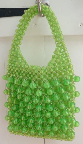 Vintage bright green beaded - vintage,