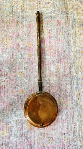Antique copper warming pan - antique,