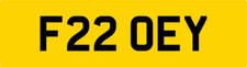 ALL DVLA FEES INCLUDED ZOEY OLD CAR REG NUMBER PLATE F22 OEY / ZOE ZOIE ZO ZOBO