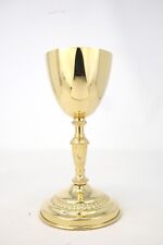 High Polished Brass Simple Embossed Chalice for Church or Chapel Use 7 1/2 In
