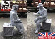 2 x Garden Railway People SM32 16mm 1:19 Primed Paint Ready Figures Sitting
